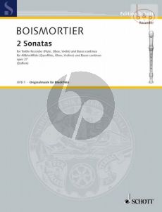 2 Sonatas from Opus 27 Treble Recorder (Fl./Ob./Vi.)-Bc