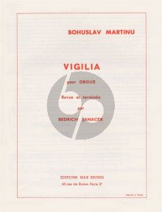 Martinu Vigilia pour Orgue