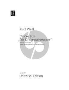 Kurt Weill Dreigroschenoper Stucke (3 Klar.und Bassklar.) (Part./St.) (Rae)