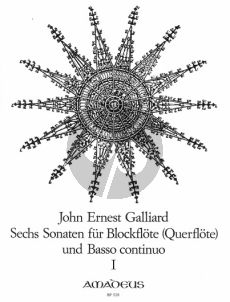 Galliard 6 Sonaten Vol.1 No. 1 - 3 Altblockflöte (Flöte)-Bc (Walter Kolneder)