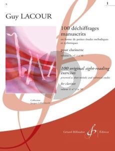 Lacour 100 Dechiffrages Manuscrits Vol.1 Clarinette (No.1 - 50)