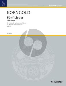 Korngold 5 Lieder Op.38 (Medium) (germ.-engl.texts)