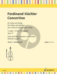 Kuchler Concertino G-major Op.11 Violin solo and String Quartet or String Orchestra