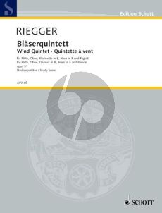 Riegger Wind Quintet Op.51 Study Score