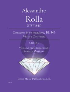 Rolla Concerto re maggiore BI. 543 Viola - Piano (Reduction by Kenneth Martinson) (Urtext)