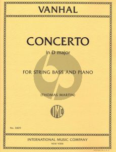 Vanhall Concerto D-major Double Bass and Piano (edited by Thomas Martin)