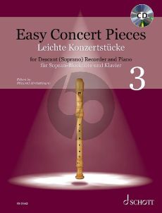 Easy Concert Pieces Vol. 3 Descant Recorder and Piano (21 Pieces from 5 Centuries - Book with CD) (edited by Elisabeth Kretschmann)