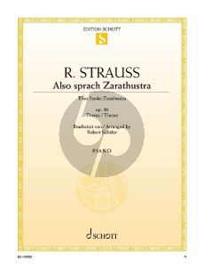 Strauss Also sprach Zarathustra Op. 30 Klavier (Thema) (arr. Robert Schaefer)