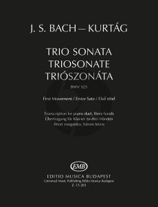 Bach Trio Sonata BWV 525, First movement Transcription for Piano Duet (Three Hands) (Transcribed by György Kurtág)