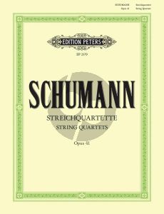 Schumann 3 Quartets Op.41 2 Vi.-Va.-Vc. (Parts) (edited by Friedrich Hermann) (Peters)