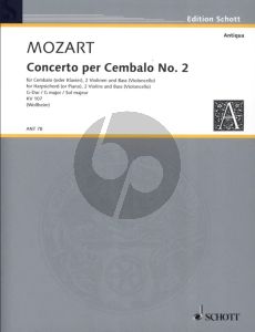 Mozart Konzert G-dur KV 107 No.2 (nach Klaviersonaten J.Chr. Bach) fur Cembalo, 2 Violine und Bass[Cello.] Partitur und Stimmen (ed. Heinrich Wollheim)