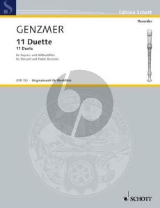 Genzmer 11 Duette GeWV 276 Sopran- und Altblockflöte (sehr leicht)