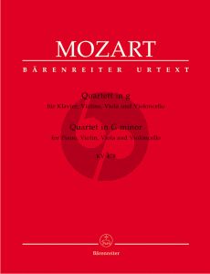 Mozart Quartet g-minor KV 478 for Violin, Viola, Violoncello and Piano Score and Parts (edited by H.Federhofer) (Barenreiter Urtext)