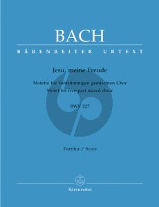 Bach Jesu meine Freude BWV 227 (Motet) SSATB (ed. Konrad Ameln) (Barenreiter-Urtext)