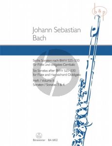 6 Sonaten nach BWV 525 - 530 Vol.2 (No.3 - 4) (Flote-obl.Cembalo)