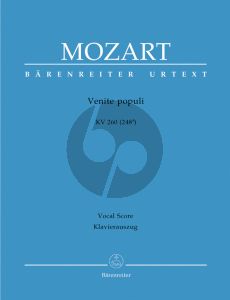 Mozart Venite populi KV 260 (248a) (SATB-SATB- 3 Tromb.- 2 Vi.-Bc) (Vocal Score) (Barenreiter)