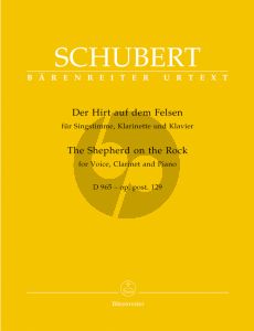 Schubert Der Hirt auf dem Felsen Op.Posth.129 (D 965) (Sopran Stimme-Klarinette[Bb]-Klavier) (Walther Dürr)