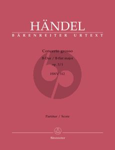 Handel Concerto Grosso B-flat major Op.3 No. 1 HWV 312 Score (edited by Frederik Hudson)