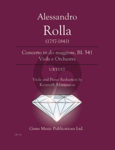 Rolla Concerto in do maggiore BI. 541 Viola e Orchestra Viola - Piano (Prepared and Edited by Kenneth Martinson) (Urtext)