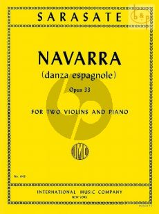 Navarra Op. 33 Danza Espagnole for 2 Violins and Piano