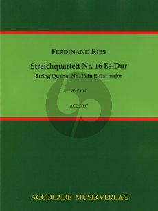 Ries Quartet WoO 10 E-flat major String Quartet (Score/Parts) (Schmidt)