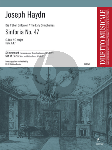 Haydn Symphony No.47 G-Major 'Palindrome' Hob. I:47 Robbins Landon Set of Parts (4-3-2-2-1)