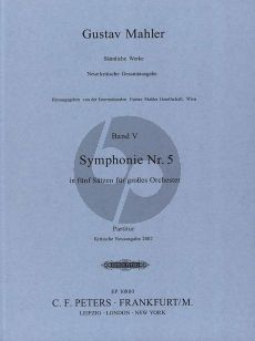 Mahler Symphony No.5 Orchestra Full Score (Reinhold Kubik) (Critical edition of 2002)