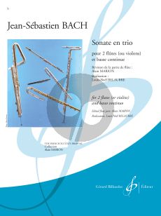 Bach Sonate en Trio 2 Flutes[Violons]-Piano Alain Marion/Louis-Noel Belaubre