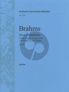 Brahms Neue Liebeslieder Op. 65 SATB-Klavier 4 Hande (Herausgegeben von E. Mandyczewski)