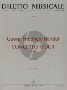 Handel Konzert B-dur Op.4 No.6 fur Harfe und Orchester Harfe Solostimme (Herausgeber Paul Angerer)