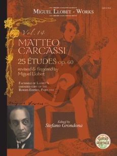 Llobet Guitar Works Vol. 14 Matteo Carcassi: 25 Études (edited by Stefano Grondona)