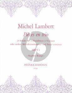 Lambert Pieces en Trio Vol.1 - 24 Stucke 2 Blockfloten [Violinen oder andere Melodieinstrumente] und Bc (Herausgeber Siegbert Rampe)