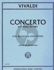 Vivaldi Concerto e-minor RV 484 (F.VIII n.6) Bassoon-Piano (Sharrow)