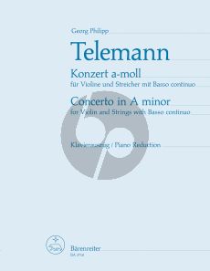 Telemann Concerto a-minor Violin-Strings and Bc (piano reduction) (edited by Karl Heinz Fussl)