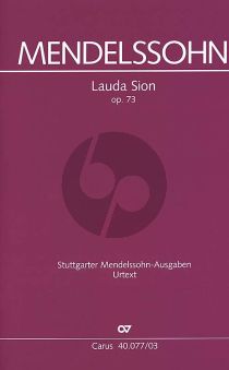 Mendelssohn Lauda Sion MWV A24 Op.73 Soli-Choir-Orchestra (Vocal Score) (R. Larry Todd)