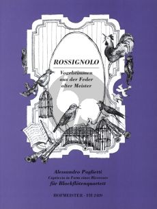 Poglietti Capriccio über die Nachtigall in Form eines Ricecars 4 Blockflöten (SATB) (Part./Stimmen)