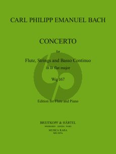 Bach Concerto B-flat major WQ.167[H.435] Flute-Strings-Bc (piano red.) (Lasocki-Block)