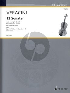 Veracini 12 Sonaten nach Op. 5 von Corelli Vol. 3 (No. 7-9) fur Violine-Bc (Herausgegeben von Walter Kolneder)