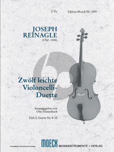 Reinagle Leichte Violoncello Duette Vol.2 (No.8 - 12) (for the use of beginners) (Huttenbach)