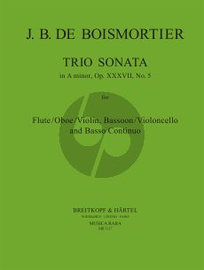 Boismortier Trio Sonata a-minor Op.37 No.5 Flute [Oboe/Vi.]- Bassoon[Violonc.]-Bc (Score/Parts) (Dazeley)