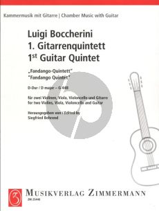 Boccherini Gitarrequintett No.1 D-dur G 448 Fandango-Quintett fur 2 Violinen, Viola, Violoncello und Gitarre Stimmen (Herausgeber Siegfried Behrend)