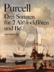 Purcell 3 Sonatas for 2 Treble Recorders [Flute/Violin] and Bc (Herausgeber Bernard Pauler - Continuo Willy Hess) (Amadeus)