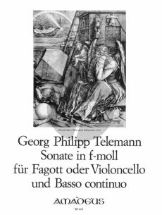 Telemann Sonate f-moll TWV 41:f1 (from der Getreue Music-Meister) fur Fagott und Bc (Herausgeber Wienfried Michel) (with facsimile)