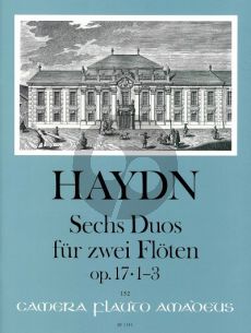 Haydn 6 Duos Op.17 Vol.1 (Nos.1 - 3) 2 Flutes (Parts) (Bernhard Pauler)