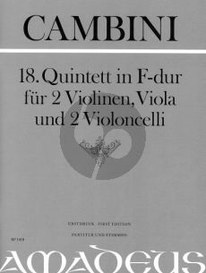 Cambini Quintet No.18 F-major 2 Vi.-Va.- 2 Vc. (Score/Parts) (Bernhard Pauler)