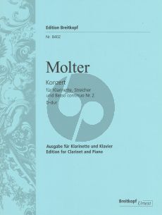 Molter Konzert Nr.2 D-dur for Clarinet in A or D and Basso Continuo (Becker-Obst)