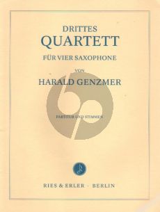 Genzmer Quartet No.3 GeWV 348 4 Saxophonen (SATB) (Part./Stimmen) (1989)