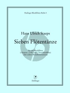 Staeps 7 Flötentänze 4 Blockflöten (SAAT) Spielpartitur