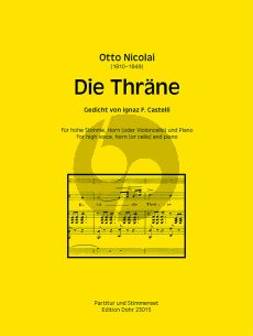 Nicolai Die Thräne Op. 30 (Gedicht von J. F. Castelli)