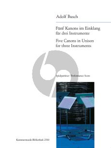 Busch 5 Kanons im Einklang für 3 Instrumente (C/Bb) (Score/Parts)